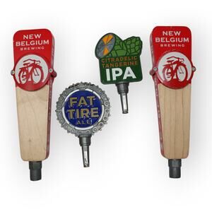 2 New Belgium Brewing Tap Handles FAT TIRE Ale & Citradelic Tangerine IPA